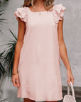 Bow Back Flutter Sleeve Mini Dress