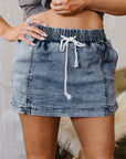 Cielo Drawstring Pocketed Denim Shorts