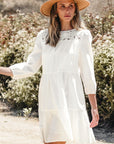 Whitley Floral Lace Patchwork Tiered Mini Dress
