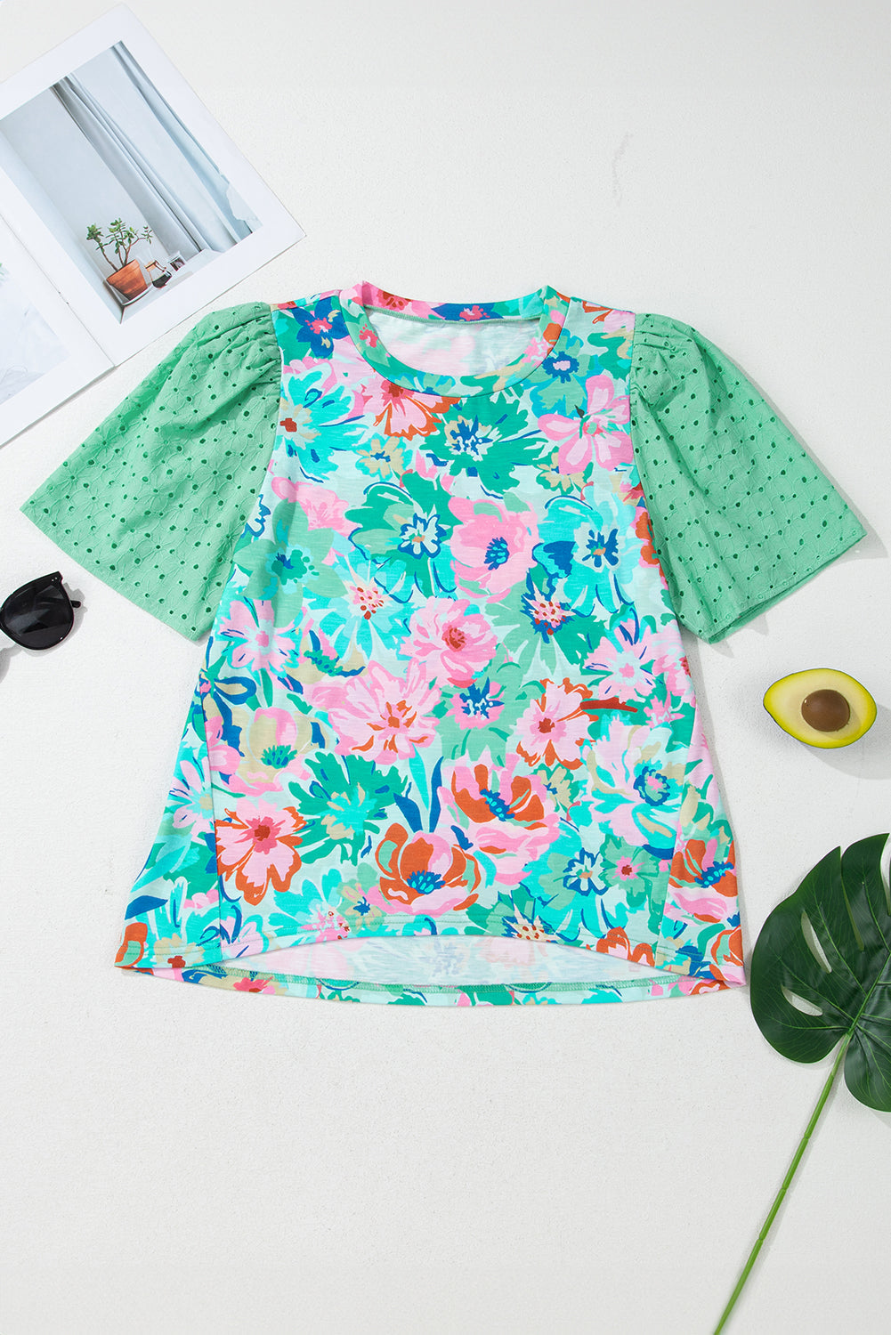 Kendra Eyelet Embroidered Short Sleeve Top