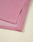 Corded Knit Reverse Seam Patchwork Long Sleeve Top