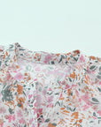 Lilian Floral Mandarin Collar Top
