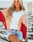 Autumn Striped Oversized Sweatshirt