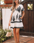 Leyla Vintage High Waist Short Sleeve Dress