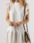 Baylor Flutter Sleeve Crew Neck Shift Dress