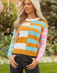 Stripe Colorblock Long Sleeve Sweater
