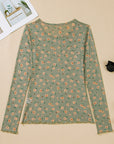 Floral Mesh Long Sleeve Top