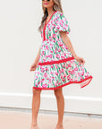 Berkley Floral V Neck Bubble Babydoll Dress