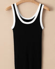 Colorblock Edge Ribbed Tank Top