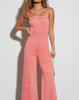 Denim Slim Fit High Elastic Flared Jumpsuit