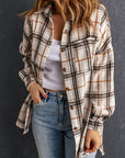 Plaid Side Slit Oversized Shacket