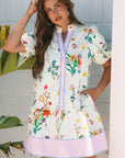 Harlee Floral Short Puff Sleeve Dress