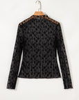Adalynn Sheer Floral Lace Long Sleeve Top