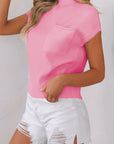 Ribbed Knit Short Sleeve Sweater