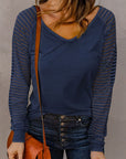 Fiona Sheer Stripe V-Neck Top