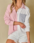Colorblock Patch Pocket Buttoned Shirt