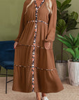 Floral Patchwork Long Sleeve Maxi Dress