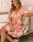 Louise Wide Flutter Sleeve Floral Dress