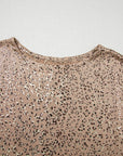Leopard Shimmer Dolman Sleeve T-Shirt