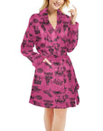 Pink Cowboy Print Western Bath Robe