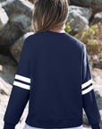 Varsity Stripe Drop Shoulder Sweatshirt