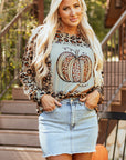 Aitana Halloween Pumpkin Leopard Sweatshirt