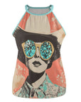 Baha Ranch Turquoise Cowgirl Retro Pop Western Tank Top