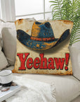 Vintage Western Yeehaw Throw Pillow Case 18 x 18 Made in America