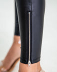 Heidi Faux Leather Zipped Detail Leggings
