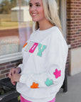 Howdy Patch Graphic Casual Sweatshirt