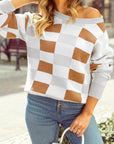 Liliana Checkered Ribbed Sweater