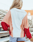 Autumn Striped Oversized Sweatshirt
