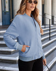 Nylah Stand Zipper Bomber Jacket