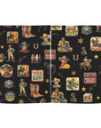 Vintage Cowboy Collage Western Curtains 28" x 40" Made in America