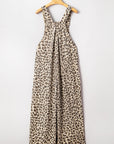 Leopard Bib Wide Leg Jumpsuit