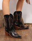 Mackenzie Western Eagle Embroidered Faux Leather Boots