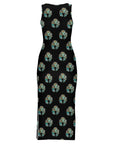 Turquoise Naja Sleeveless Bodycon Side Slit Maxi Dress