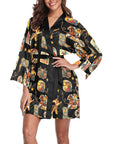 Vintage Cowgirl College Satin Kimono Robe