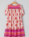 Boho Floral Short Sleeve Dress