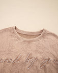 SAVED BY GRACE Embroidered Mineral Wash Sweatshirt