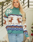 Myla Reindeer Snowflake Turtleneck Sweater