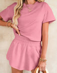 Cropped Tee and Ruffle Skort Set