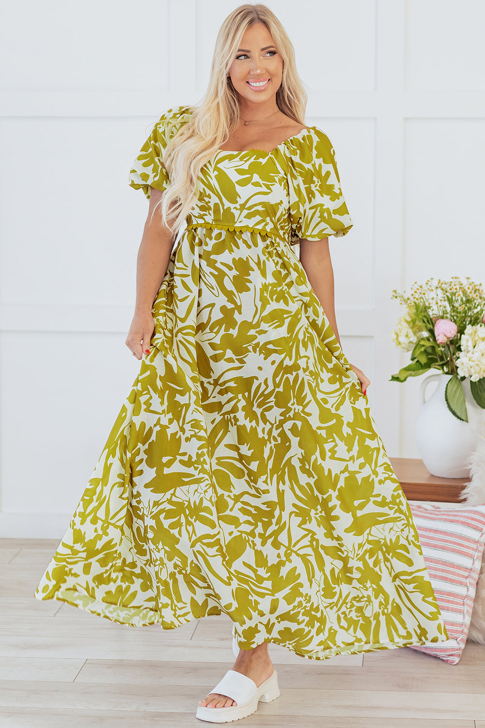 Renata High Waist Floral Maxi Dress