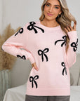 Light Pink Bow Sweater