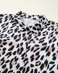 Leopard 3/4 Sleeve Buttoned Shirt
