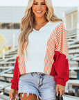 Autumn Striped Oversized Sweatshirt