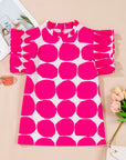 Loretta Bubblegum Pattern Frilled Top