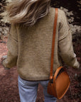 River Contrast Trim Mock Neck Sweater