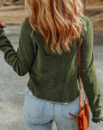 Daisy Textured Round Neck Long Sleeve Top
