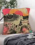 Baha Ranch Retro Pop Western Albino Steed Pillow Case Made in America